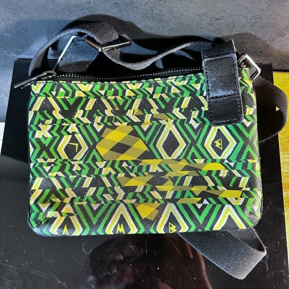 L.A.M.B Bag Green EUC Authentic Handbag Pocketbook Crossbody Tribal African Art - Picture 5 of 13